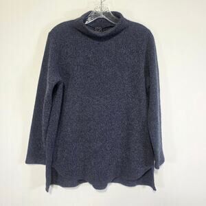 Clara Sunwoo Blue Heather Mock Neck Sweater Size Medium